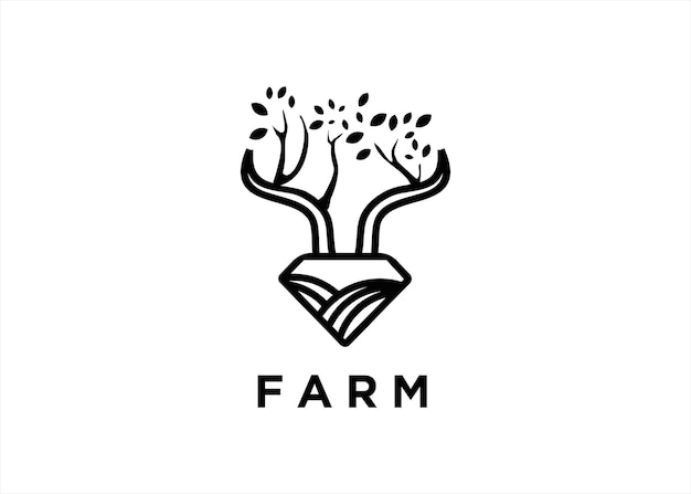 Design de logotipo de fazenda agrícola