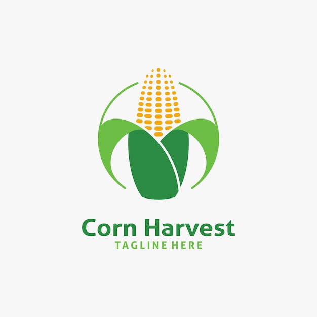 Vetor design de logotipo de fazenda de milho