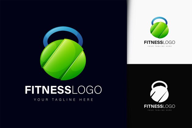 Design de logotipo de fitness com gradiente