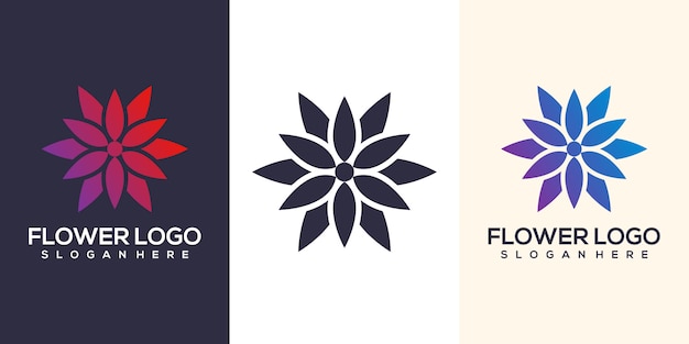 Design de logotipo de flor abstrata