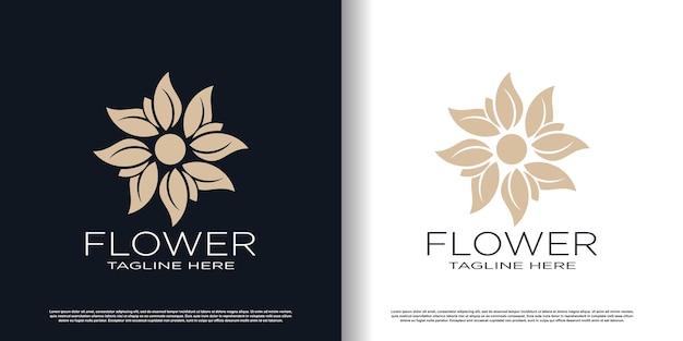 Design de logotipo de flor com conceito criativo de vetor premium