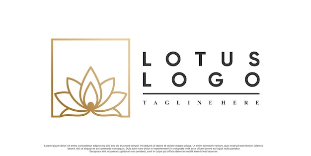 Design de logotipo de flor de lótus com conceito criativo vetor premium