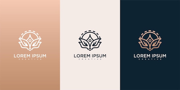 Design de logotipo de flor de lótus natural para branding e identidade corporativa