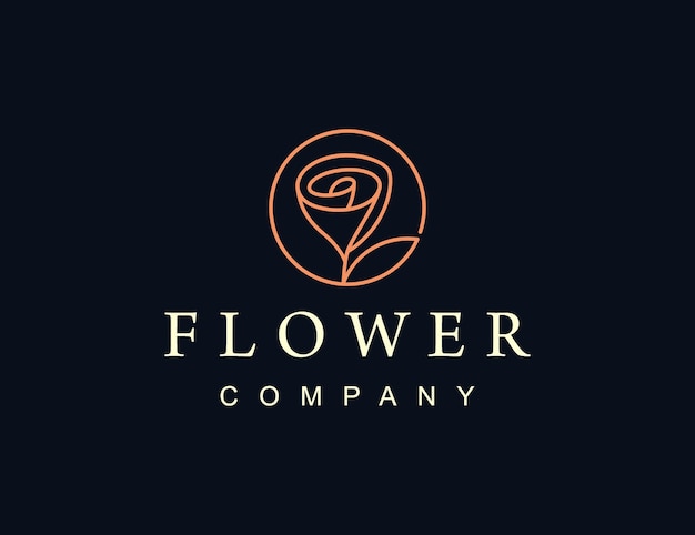 Design de logotipo de flor de luxo monoline