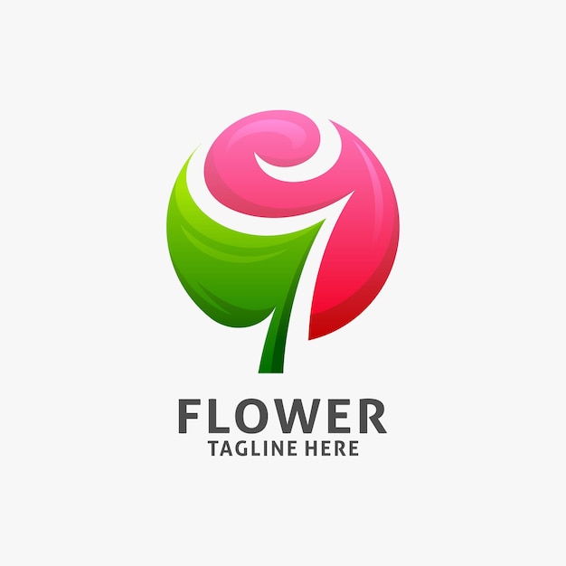 Design de logotipo de flor vermelha abstrata