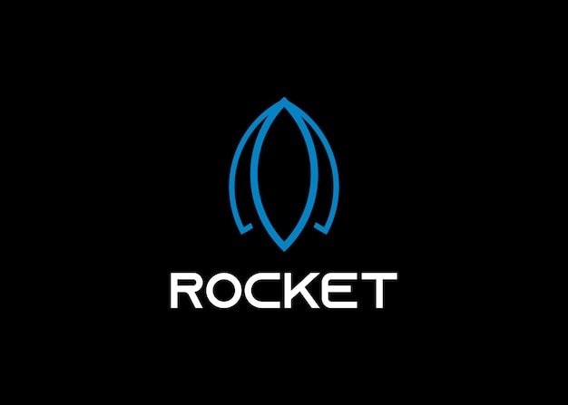Design de logotipo de foguete simples elegante avanço