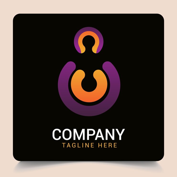 Vetor design de logotipo de fonte c mínimo com cores gradientes.