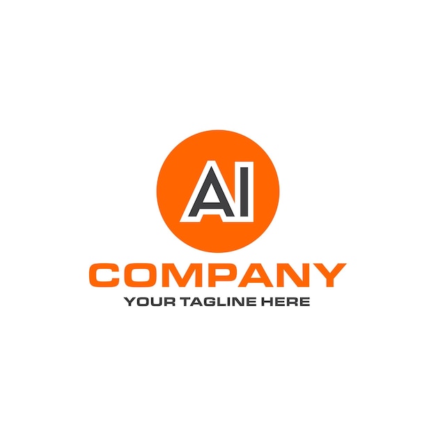 Design de logotipo de forma arredondada de letra AI