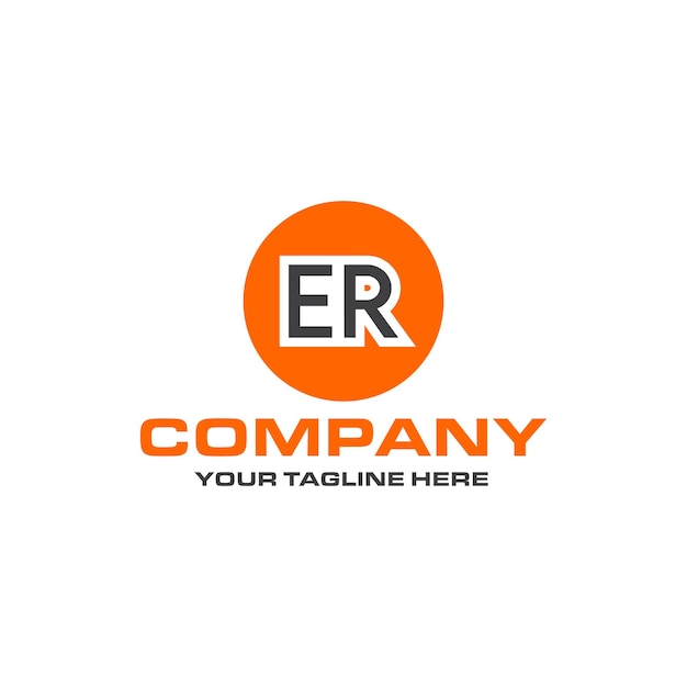 design de logotipo de forma arredondada de letra ER