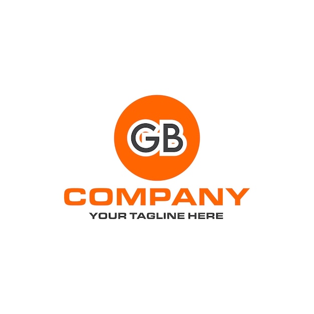 Design de logotipo de forma arredondada de letra GB
