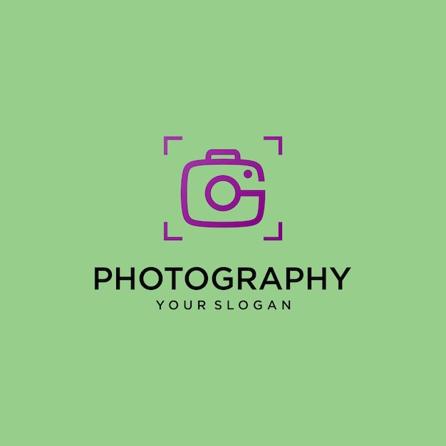 Vetor design de logotipo de fotografia com câmera e letra g