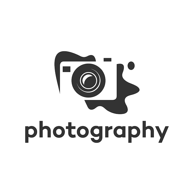Design de logotipo de fotografia de câmera simples vector estilo vintage