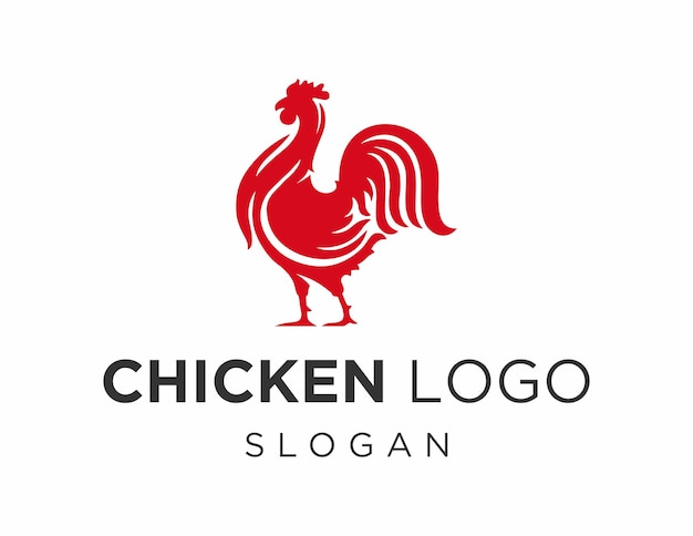 Design de logotipo de frango criado usando o aplicativo Corel Draw 2018 com um fundo branco