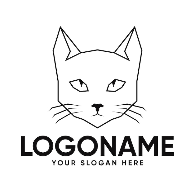 Vetor design de logotipo de gato