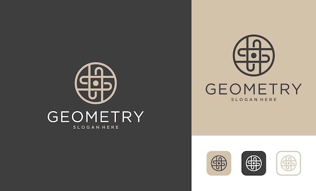 Design de logotipo de geometria de luxo