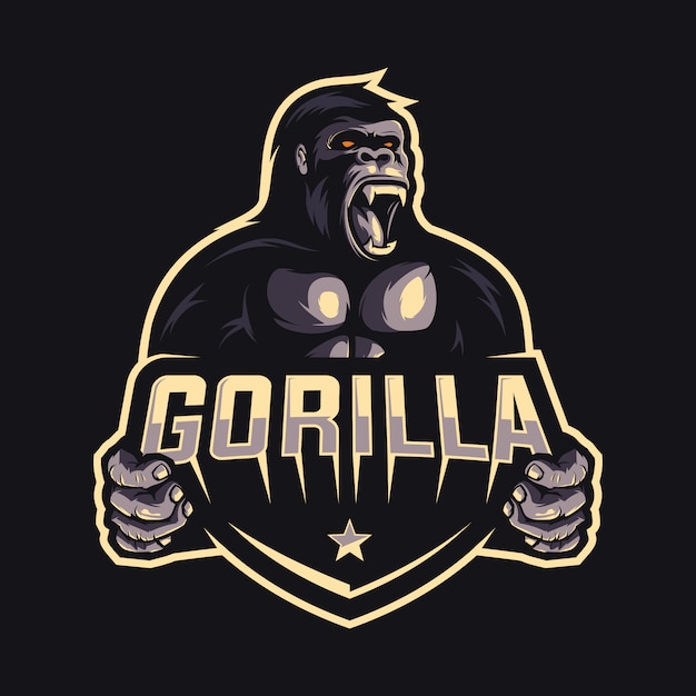 Vetor design de logotipo de gorila