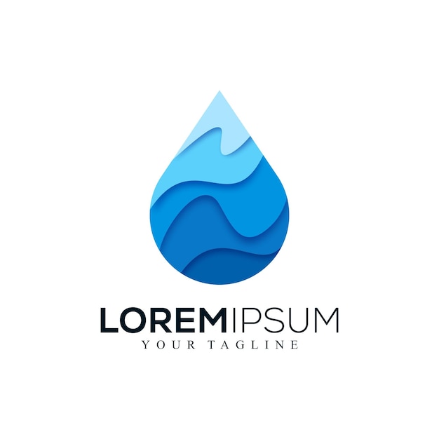 Vetor design de logotipo de gota de água abstrata