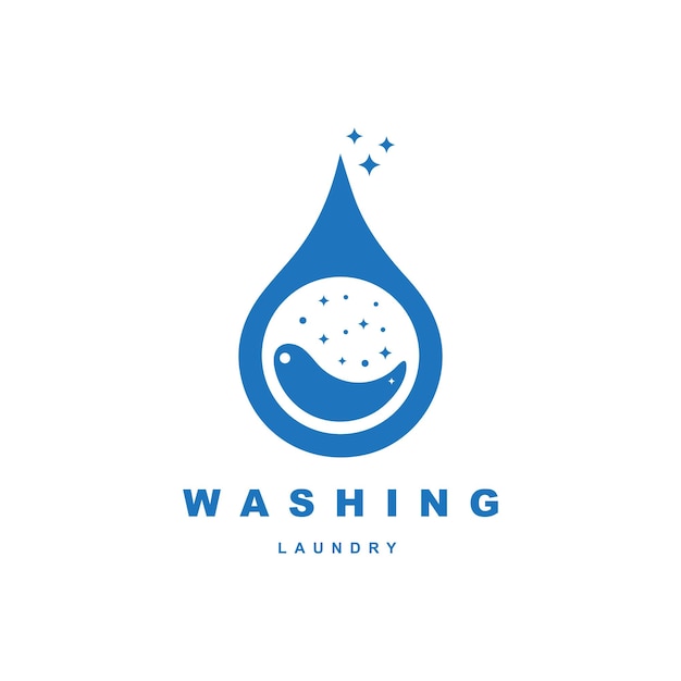 Design de logotipo de gota de água para negócios de água mineral ou lavanderia
