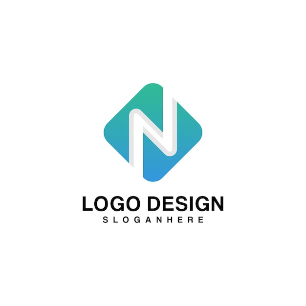 Design de logotipo de gradação letra n