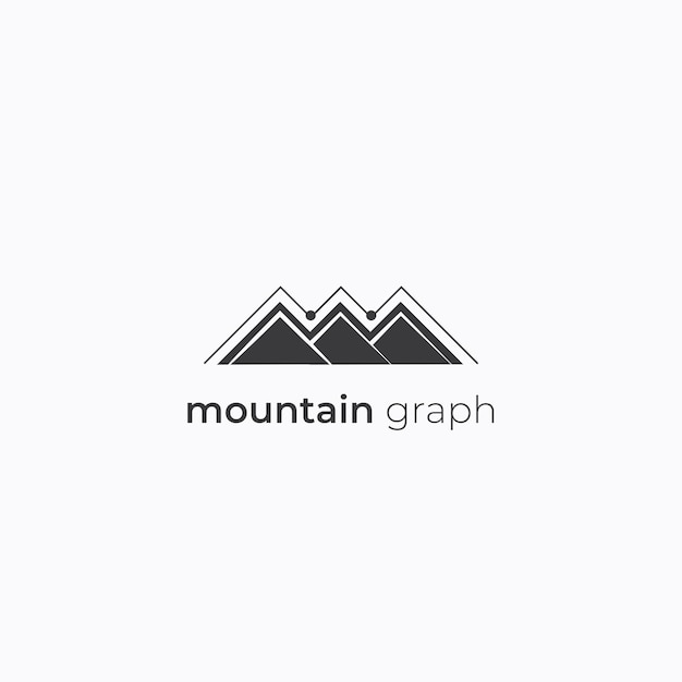 Design de logotipo de gráfico de montanha