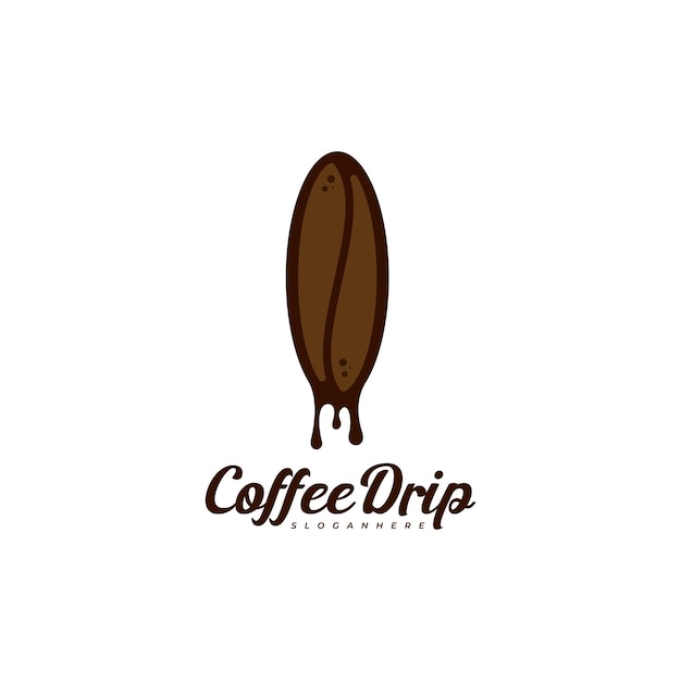 Design de logotipo de grão de café gotejante