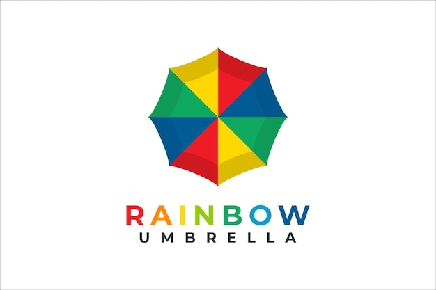 Design de logotipo de guarda-chuva de arco-íris