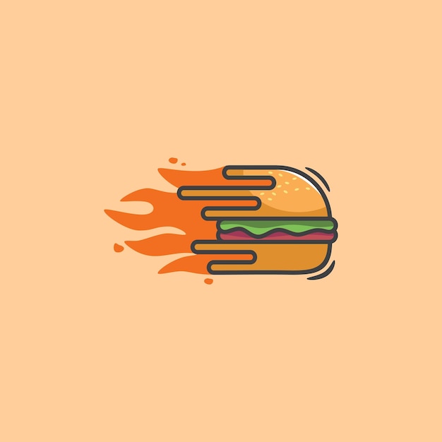 Design de logotipo de hambúrguer de fast food