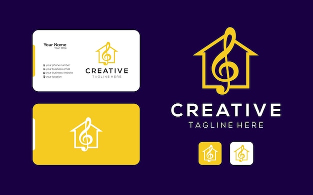 Vetor design de logotipo de house music criativo para sua empresa