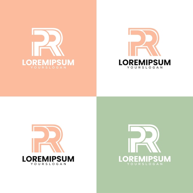 Vetor design de logotipo de ícone criativo da letra p r