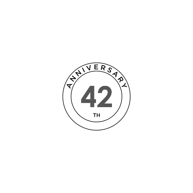 Design de logotipo de ícone de 42º aniversário