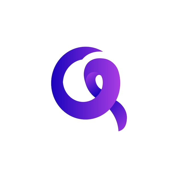 Design de logotipo de ícone de aplicativo de logotipo de letra Q