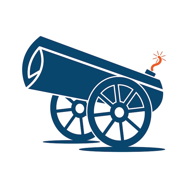 Design de logotipo de ícone de canhão de fogo