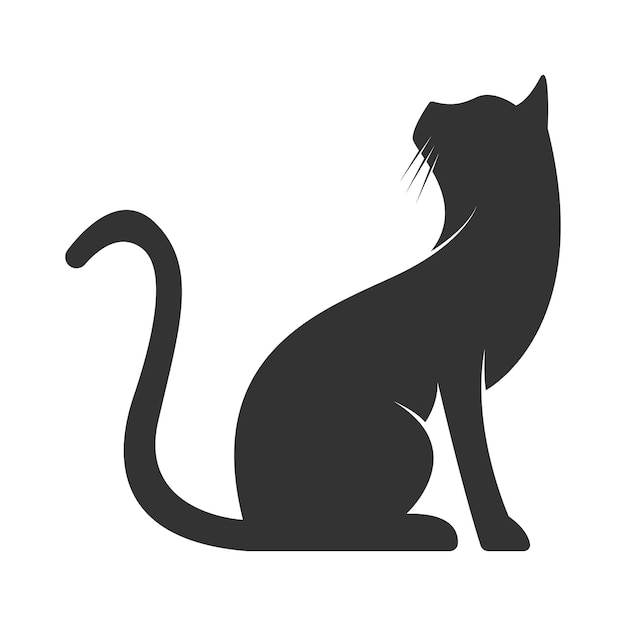 Vetor design de logotipo de ícone de gato