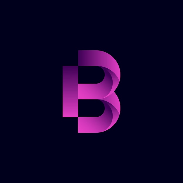 Design de logotipo de ícone de letra B