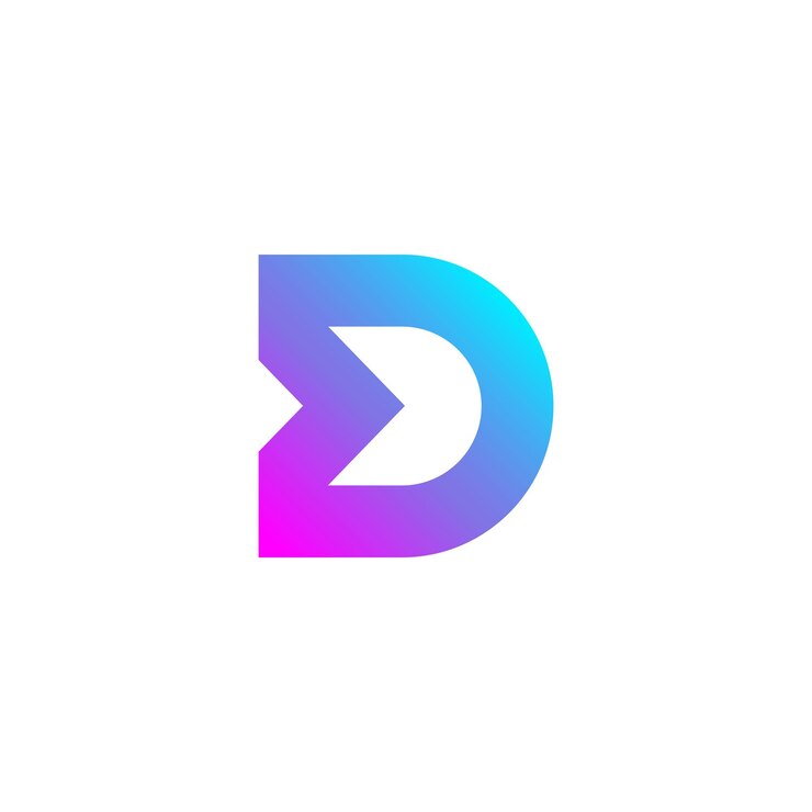Design de logotipo de ícone de letra D inicial