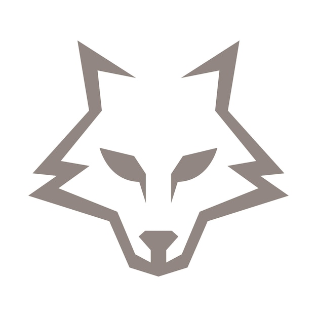 Vetor design de logotipo de ícone de lobo