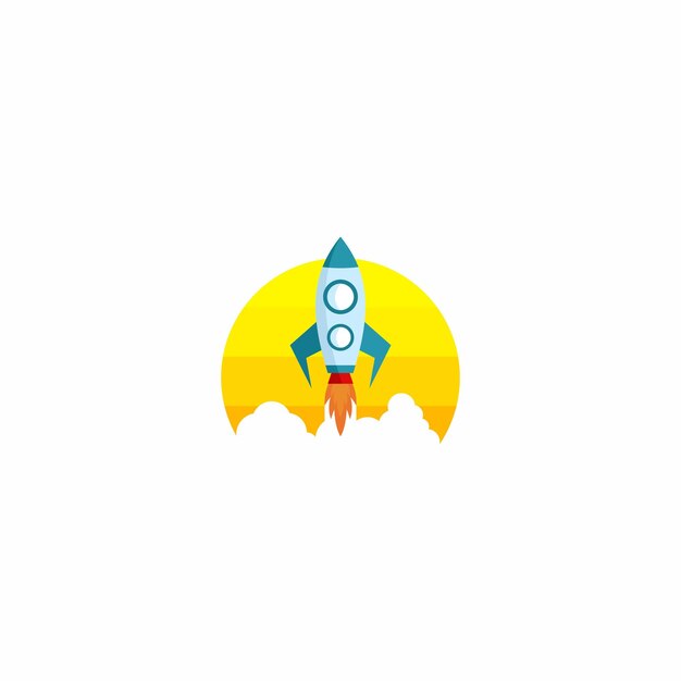 design de logotipo de ícone de vetor de foguete