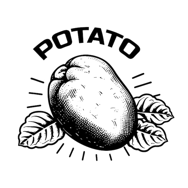 Design de logotipo de ícone desenhado à mão de batata