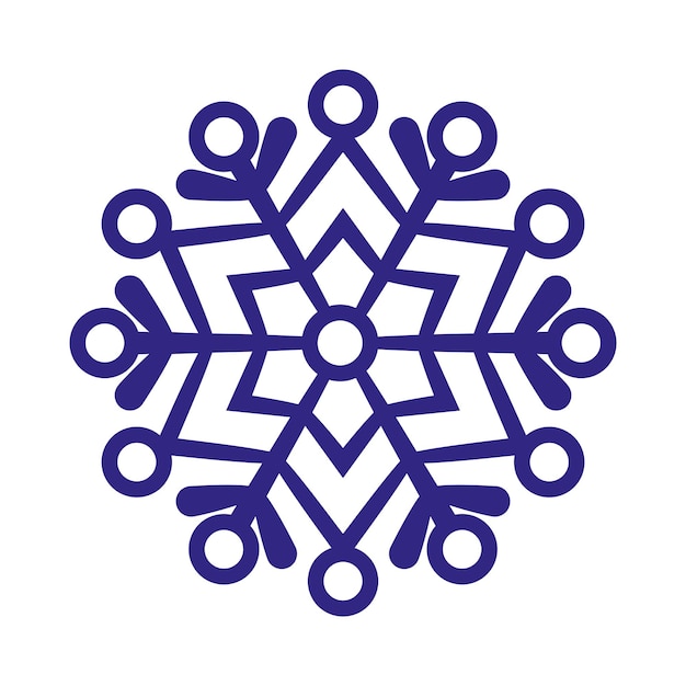 Design de logotipo de ícone vetorial de floco de neve azul isolado