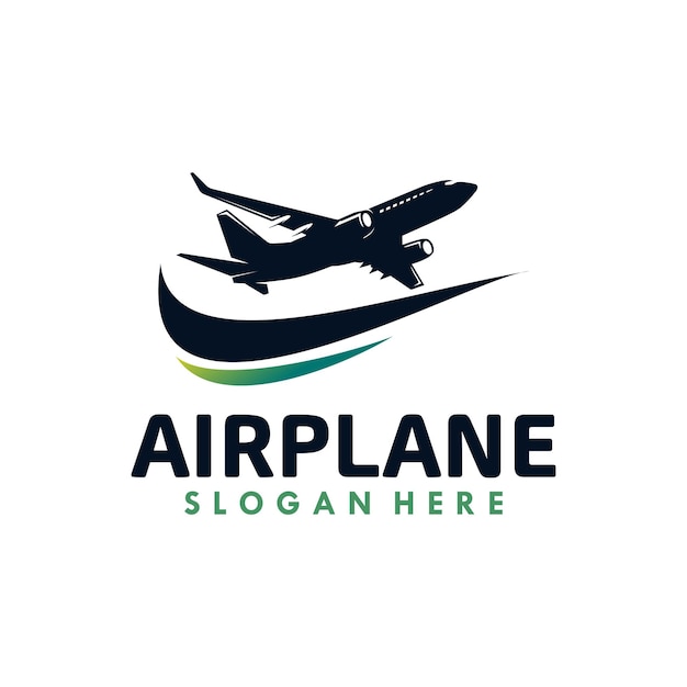 Vetor design de logotipo de ilustração de avião aéreo