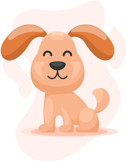 design de logotipo de ilustração de cachorro fofo