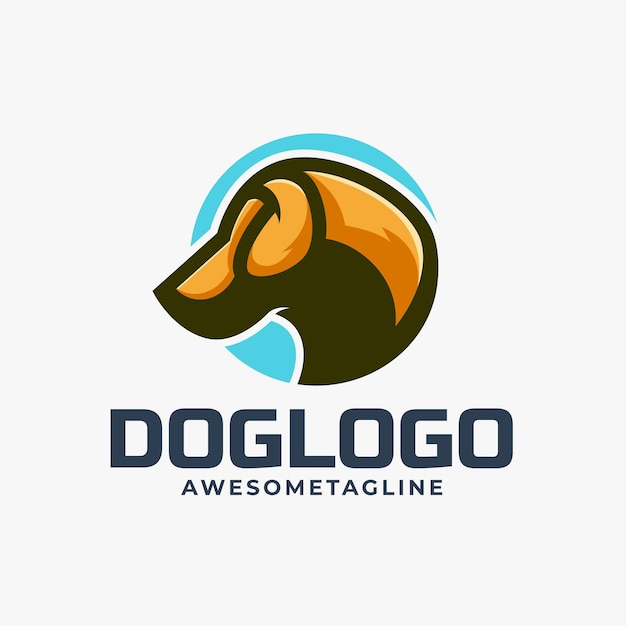 Design de logotipo de ilustração de cachorro