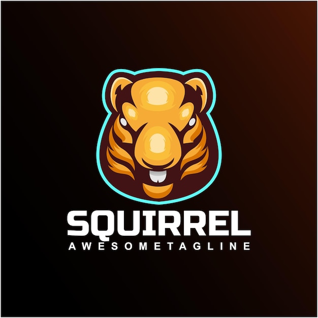 Design de logotipo de ilustração de esquilo