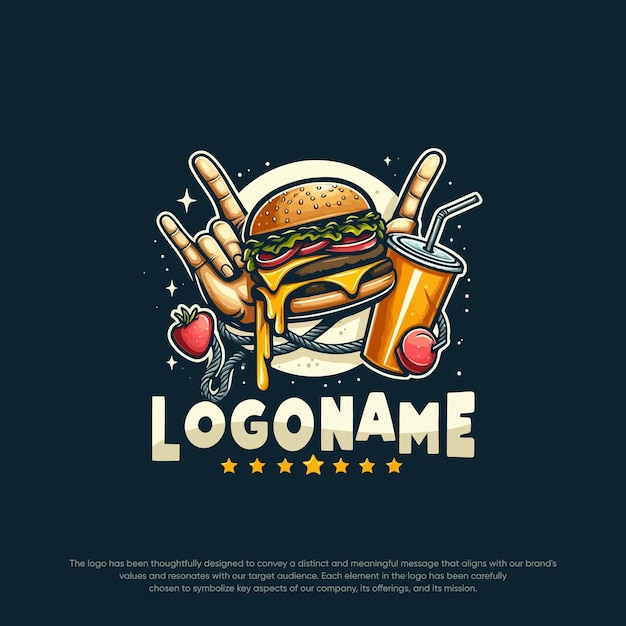 Vetor design de logotipo de ilustração de fast food