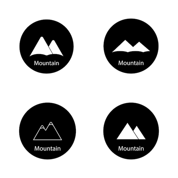 Design de logotipo de ilustração de modelo de vetor de ícone de montanha