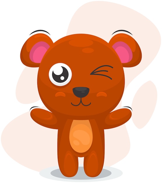 Vetor design de logotipo de ilustração de urso fofo