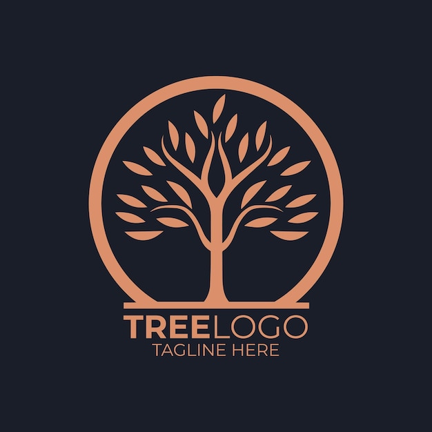 Vetor design de logotipo de ilustração vetorial de árvores da natureza