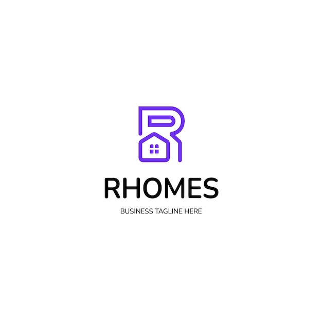 Vetor design de logotipo de imóveis com a letra r