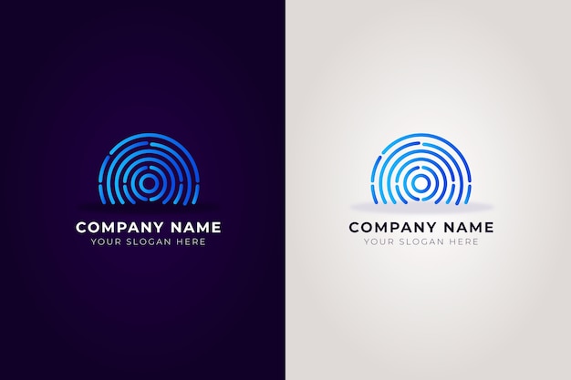 Vetor design de logotipo de impressão digital gradiente