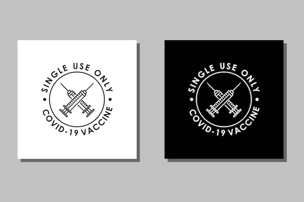 Vetor design de logotipo de injeção médica de seringa cruzada